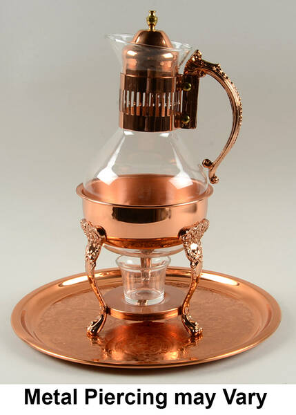 Heritage Carafe & Stand with Copper Accents & Tray (TRCOP1)