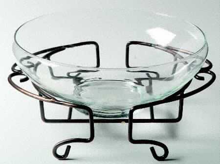 Heritage 11" Round Bowl with Metal Stand