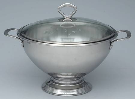 Heritage Metal Soup Tureen & Glass Lid