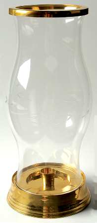 Heritage Hurricane Lamp with Brass Base & Brass Topper