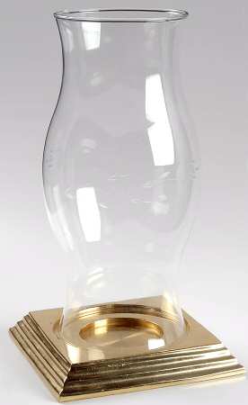 Heritage Square Brass Base Hurrricane Lamp