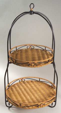 Heritage 2 Tier Buffet Server, Small Metal Shelf