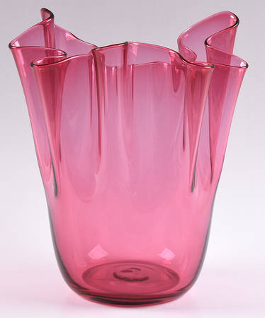 Cranberry 8"-12" Handkerchief Vase