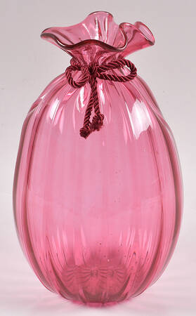 Cranberry 9" Flower Vase