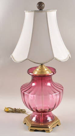 Cranberry 29" Electric Lamp & Shade