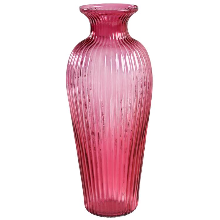 Cranberry 16" Flower Vase