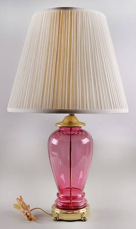 Cranberry 28" Electric Lamp & Shade