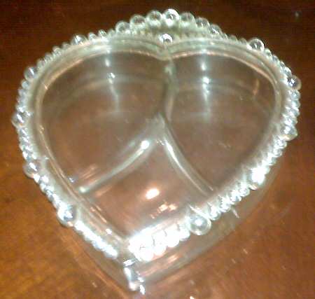 Vermilion Clear 3-Part Candy Dish with Lid