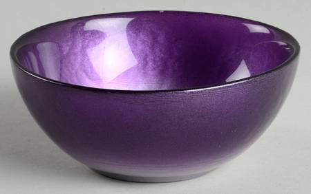 Pearlescent Aubergine and Silver 4" Round Bowl