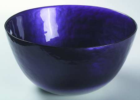 Pearlescent Aubergine and Silver 10" Round Bowl