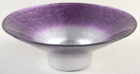 Pearlescent Pink (Mauve) and Silver 6" Round Flared Bowl