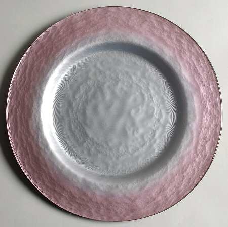 Pearlescent Pink (Mauve) and Silver 13" Service Plate