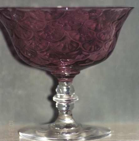 Turkey Tracks Cranberry (Clear Stem) Champagne/Tall Sherbet
