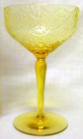 Turkey Tracks Vaseline Champagne/Tall Sherbet