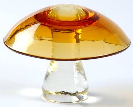 Pilgrim Glass Animals #170 3" Mushroom Paperweight