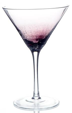 Purple Crackle Martini Glass