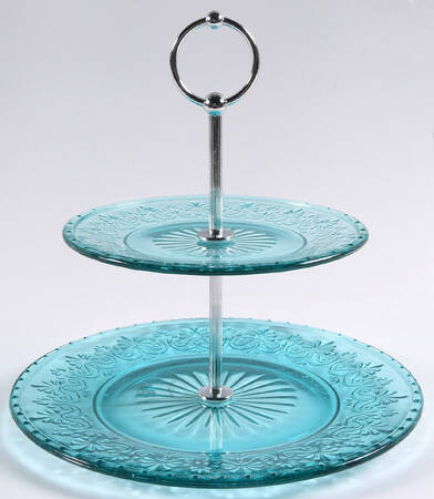 Cassie Teal 2 Tier Serving Tray