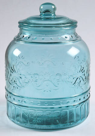 Cassie Teal Large Canister & Lid