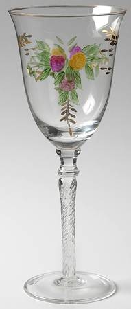Old Country Roses (Handpainted, Gold Trim) Water Goblet