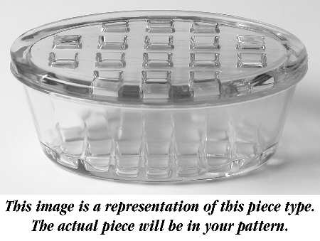 June Clear Oval Flower Holder W/Frog Lid