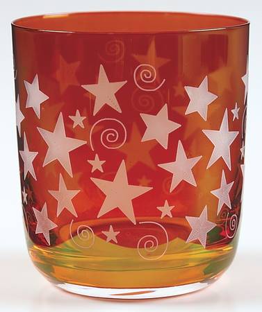 Stars Red Double Old Fashioned by Rogaska