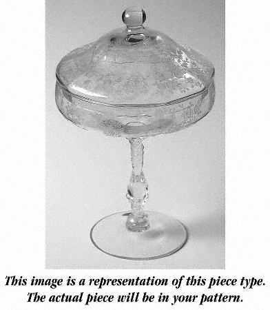Wildflower Clear Candy Comport & Lid (Height X Width)