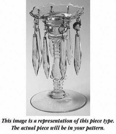 Wildflower Clear 7" Candlestick with Bobeche and Prisms