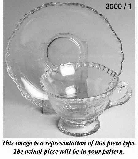 Gadroon Moonlight Blue Cup & Saucer Set (Shape 3500)