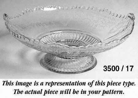 Gadroon Clear (Gold Trim) 12" Footed Bowl