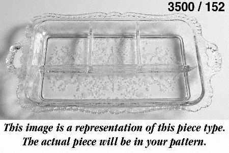 Gadroon Clear (Gold Trim) #3400 152 4 Part Celery/Relish