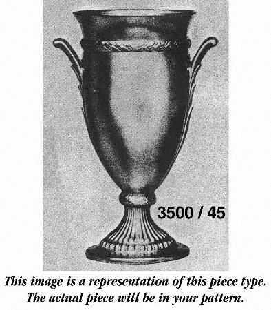 Elaine Clear (Stem 3500) #3500 10" Handled Footed Vase (Shape 3500)