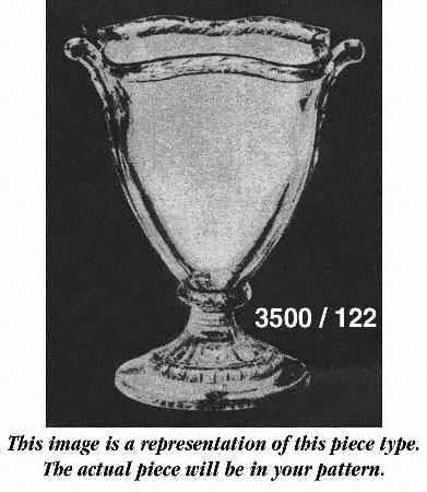 Gadroon Clear (Gold Trim) #3500 7" Handled Footed Vase (Shape 3500)