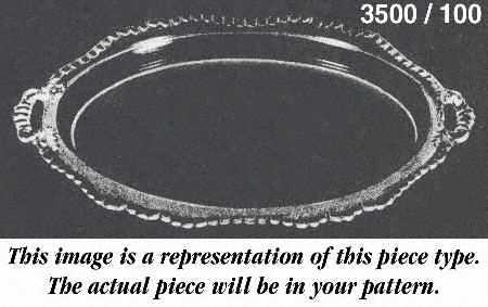 Gadroon Clear (Gold Trim) 14" Oval Handled Tray