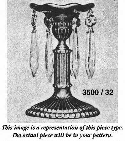 Elaine Clear (Stem 3500) 6" Candlestick with Bobeche and Prisms