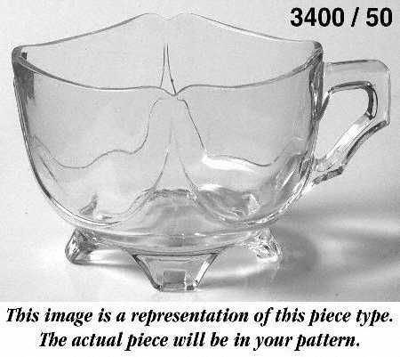 Portia Clear (Stem 3121 Gold Trim) Square 4-Toed Cup (Shape 3400)