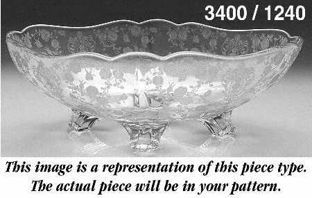 Gloria Pink (Stem 3130) 3400 12" 4 Toed Oval Bowl