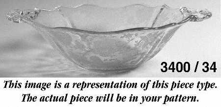 Gloria Pink (Stem 3130) 9" Handled Bowl (3400 Shape)