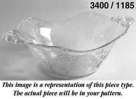 Wildflower Clear 12" Handled Bowl (3400 Shape)
