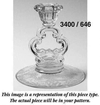 Gloria Pink (Stem 3130) 5" KeyHole Candlestick w/Round Base