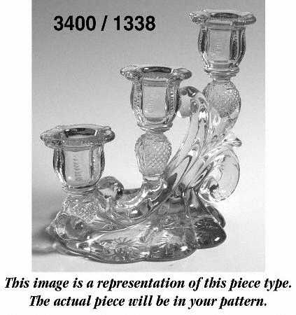 Diane Heatherbloom (Purple) 3400/1338 3 Light Candlestick, Crosshatched