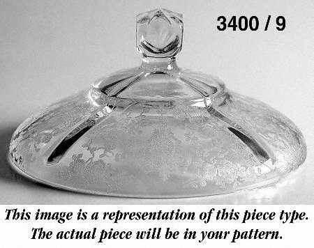 Gloria Pink (Stem 3130) 3400/9 4 Toed Candy Dish, Lid Only