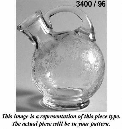 Portia Clear (Stem 3121 Gold Trim) Shape 3400 2 Oz Oil Cruet No Stopper