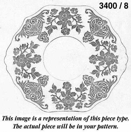 Apple Blossom Amber (Stem 3120) 11" Handled Plate (3400/8)