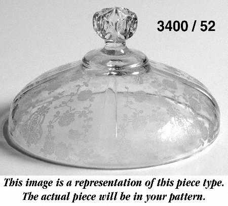 Wildflower Clear Lid w/Square Knob for 3400 Round Butter