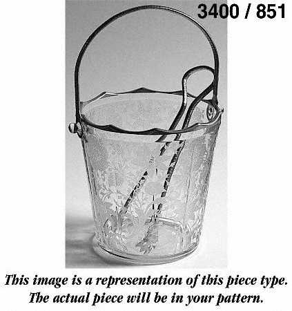 Gloria Pink (Stem 3130) 3400/851 Ice Bucket with Handle and Tongs