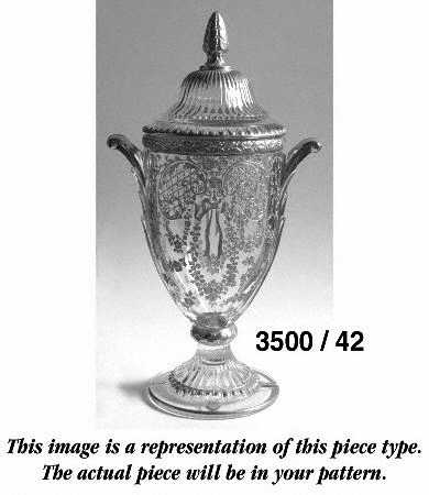 Gadroon Clear (Gold Trim) 12" Footed Urn & Lid