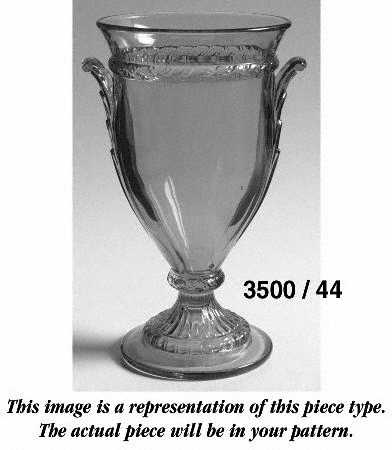 Gadroon Clear (Gold Trim) #3500 8" Handled Footed Vase (Shape 3500)