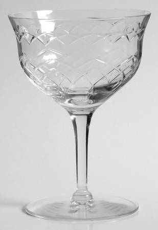 Capistrano (Stem 1965, Cut Criss Cross) Champagne/Tall Sherbet by Seneca