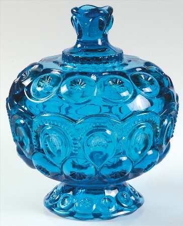 Moon and Star Blue 7" Compote & Lid