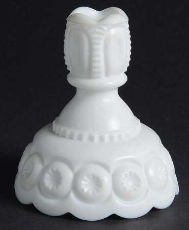 Moon and Star Milk Glass 4" Single Light Candlestick